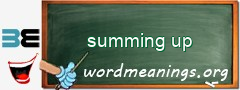 WordMeaning blackboard for summing up